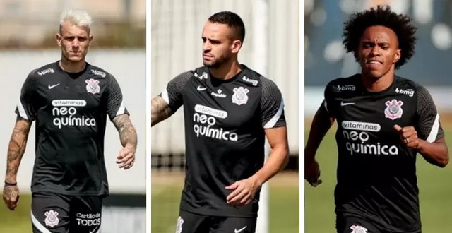 Trio Róger Guedes, Renato Augusto e Willian ainda vive momentos de incertezas no Corinthians