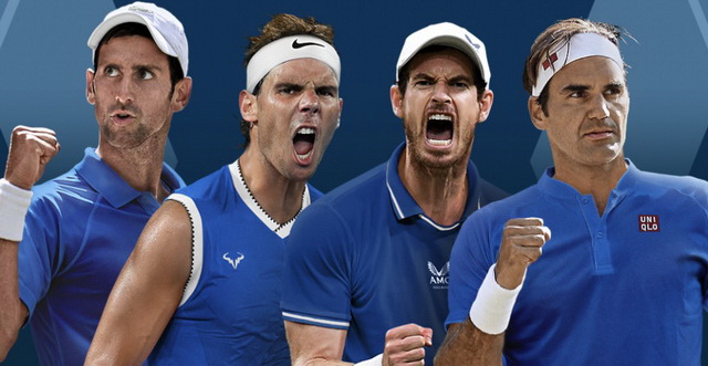 Tênis: Djokovic, Federer, Nadal e Murray jogarão torneio no mesmo time