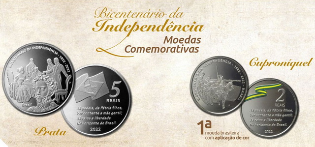 Banco Central lança 1ª moeda colorida em celebração aos 200 anos da Independência